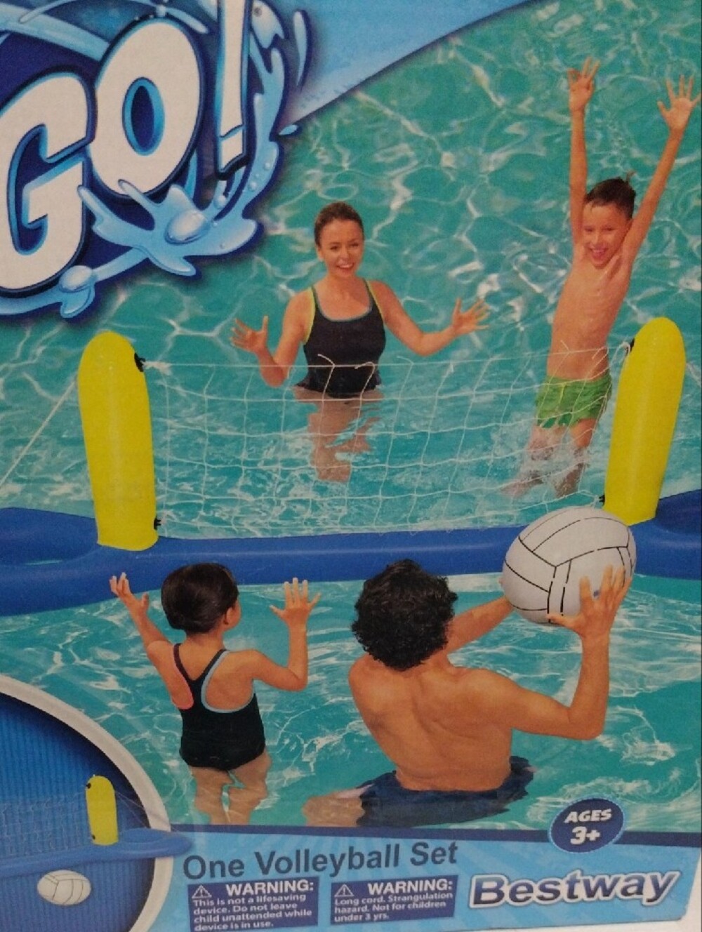 H2O GO! Kids Blue & Yellow Inflatable One-Piece Swim Volleyball Set - Picture 3 of 4